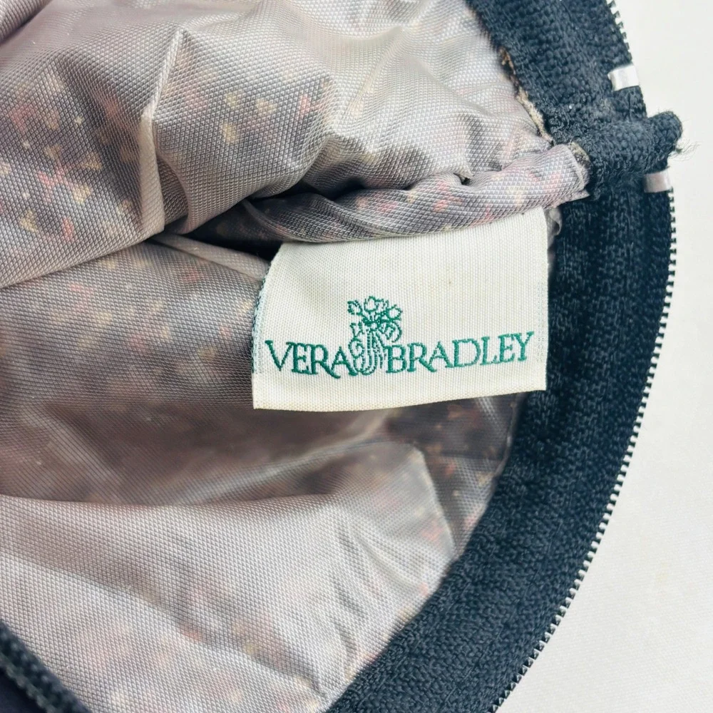 Vintage Vera Bradley Black Walnut Small Cosmetic Bag Zip Top Quilted Cotton USA